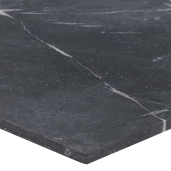 Avanti Nero Marquina Black 12x12 Tumbled Marble Tile