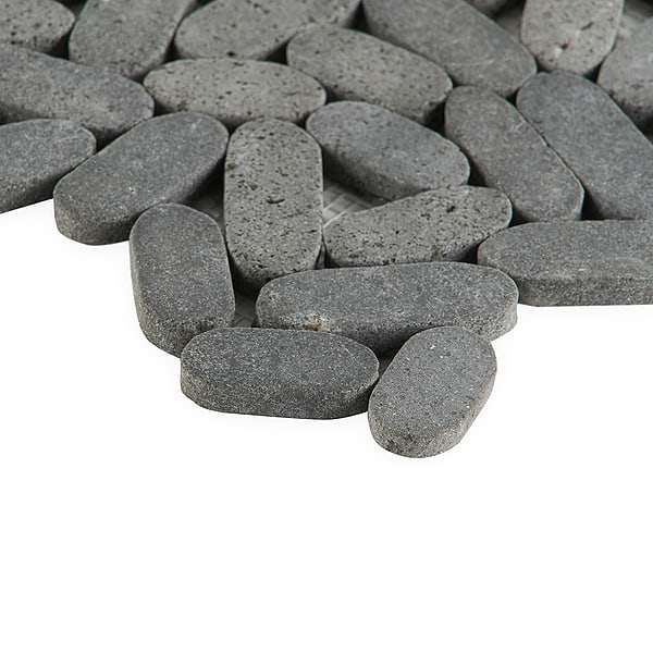 Nature Lava Black Oval Pebble Mosaic