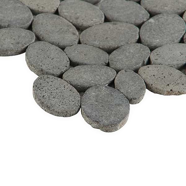 Nature Lava Black Round Pebble Mosaic