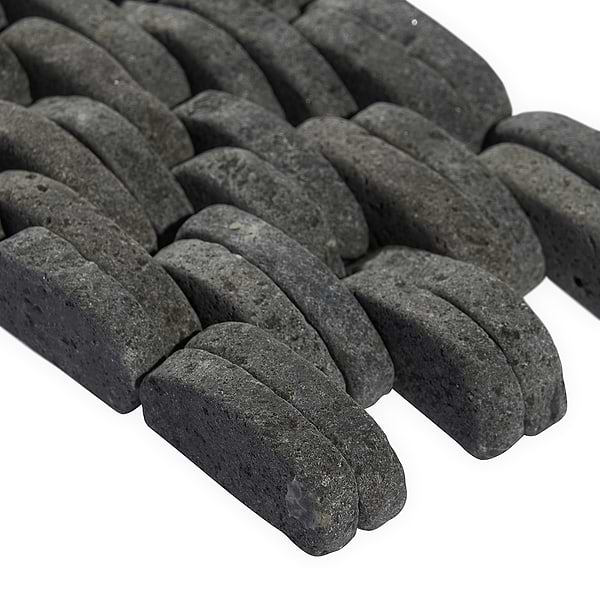 Nature Lava Black Stacked Pebble Mosaic