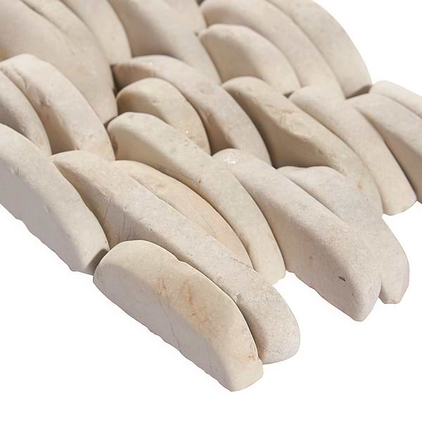 Nature White Stacked Pebble Mosaic