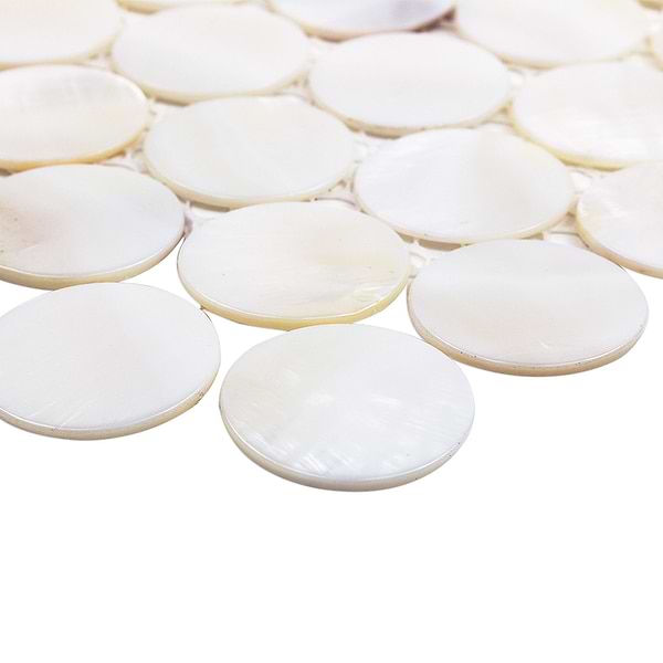 Oyster White Pearl Penny Round Tile