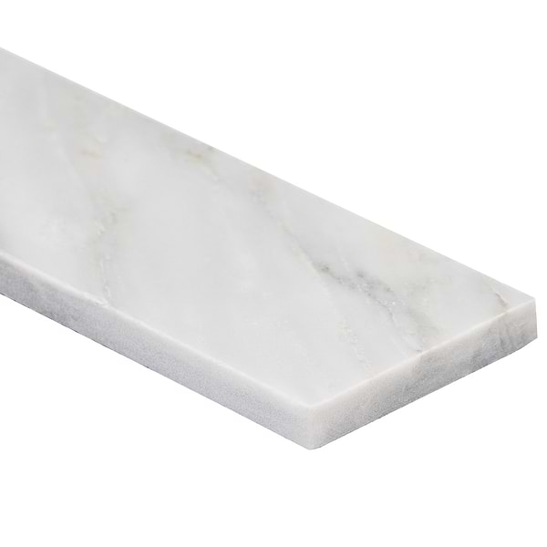 Brushed Stone Asian Statuary White 2x8 Brushed Marble Subway Tile