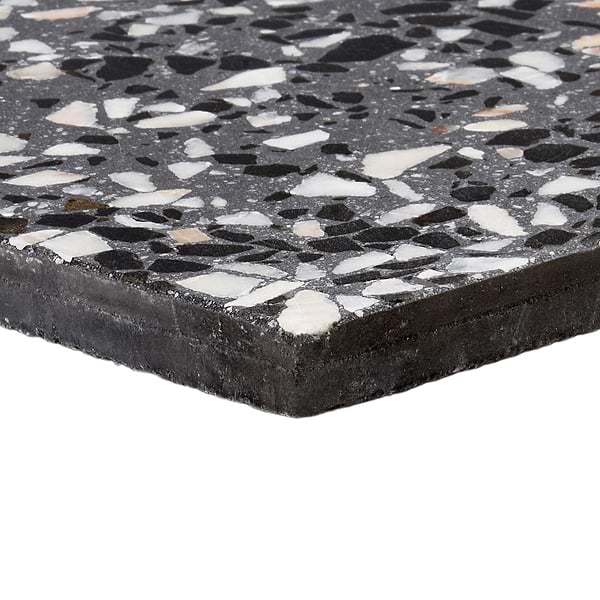 True Terrazzo Domino Gray 16x16 Polished Terrazzo Tile