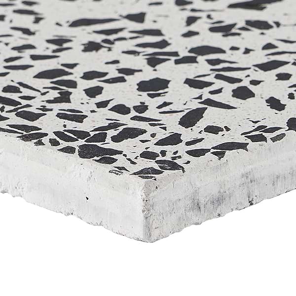 True Terrazzo Tinos Black and White 16x16 Polished Terrazzo Tile