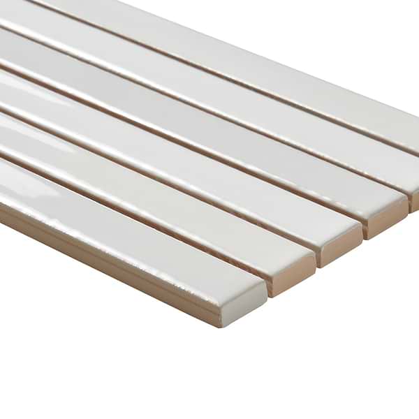 Kanbina Blanco White 5x18 Glossy Ceramic Mosaic Tile