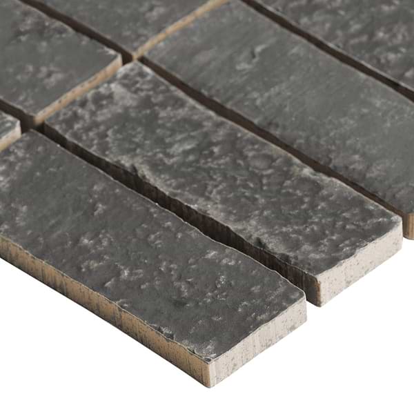 Brixon Charcoal Gray 1.5x4 Stacked Matte Porcelain Mosaic Tile