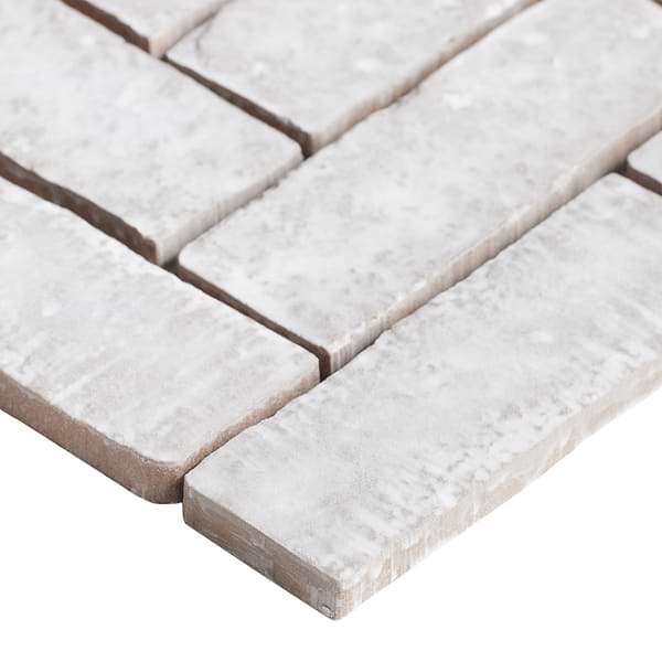 Brixon Chalk White 1.5x4 Herringbone Matte Porcelain Mosaic Tile