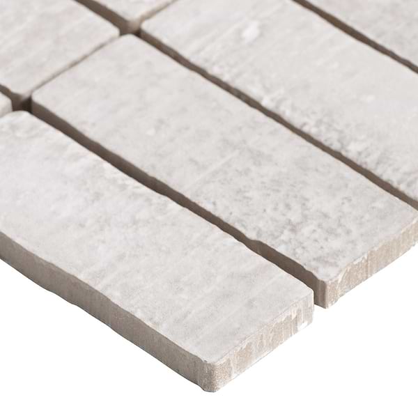 Brixon Chalk White 1.5x4 Stacked Matte Porcelain Mosaic Tile