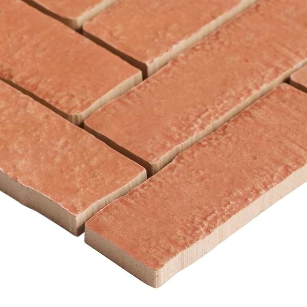 Brixon Canyon Red 1.5x4 Herringbone Matte Porcelain Mosaic Tile