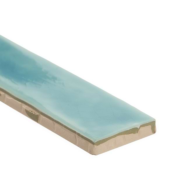 Carolina Bay 2x20 Polished Crackled Ceramic Wall Tile- Blue + Turquoise