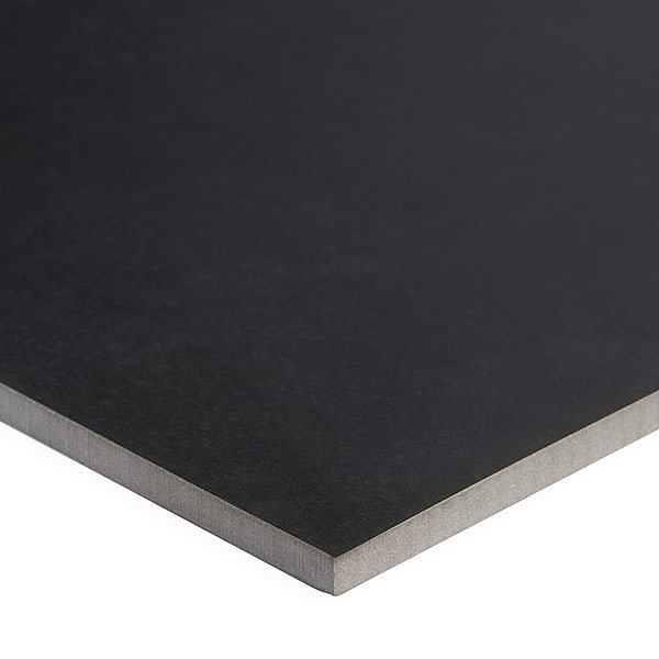 Lines Brass Inlay Black 24x24 Matte Porcelain Tile