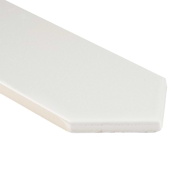 Tehama White 3x12 Picket Crackled Ceramic Tile