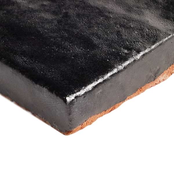 Emery Multi Black 2x8 Handmade Crackled Mixed Finish Terracotta Tile