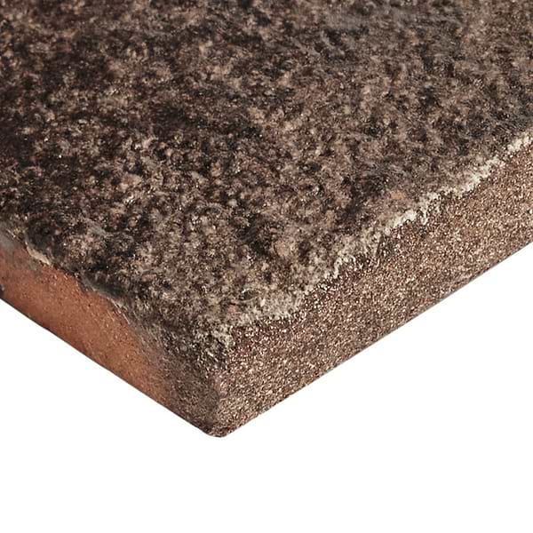 Emery Coffee Brown 2x8 Handmade Crackled Glossy Terracotta Tile