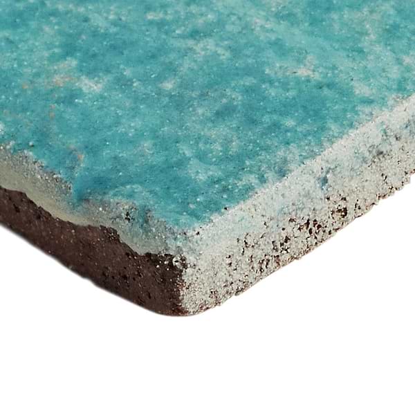 Emery Tropical Blue 2x8 Handmade Crackled Glossy Terracotta Tile