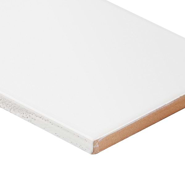 Basic White 3x6 Polished Ceramic Subway Wall Tile