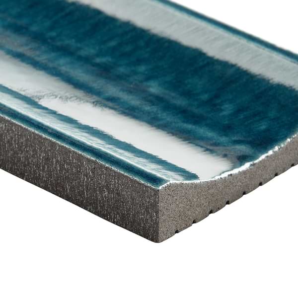 Lava Art Fluted Harbor Blue 6x36 3D Glossy Lava Stone Tile