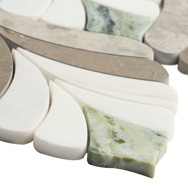 Konwalia Grigio Gray Floral Marble Mosaic Tile