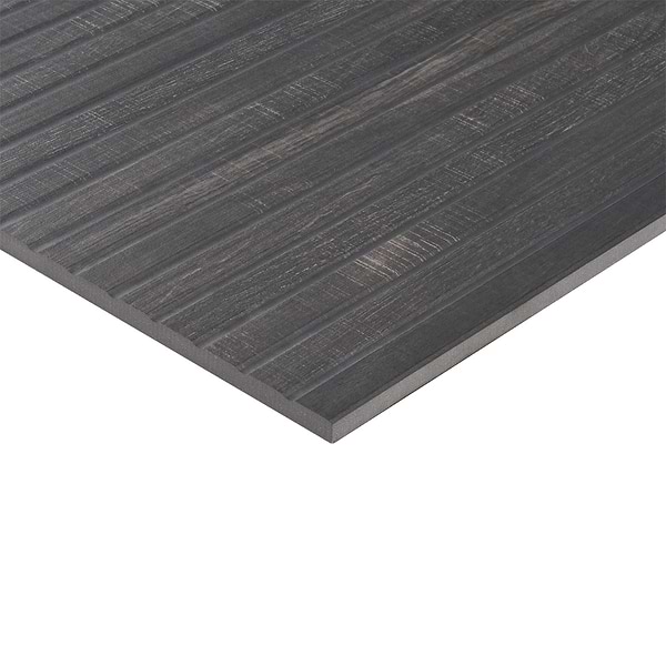 Kenridge Ribbon Black 24x48 Wood Look Fluted Matte Porcelain Tile