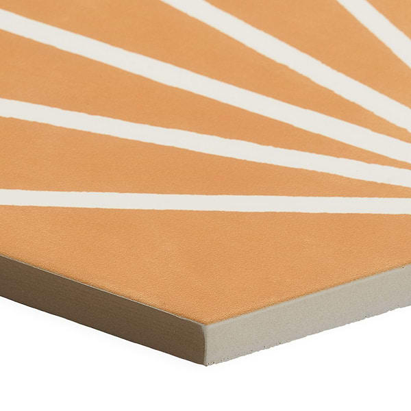 HexArt Deco Orange 8" Hexagon Matte Porcelain Tile