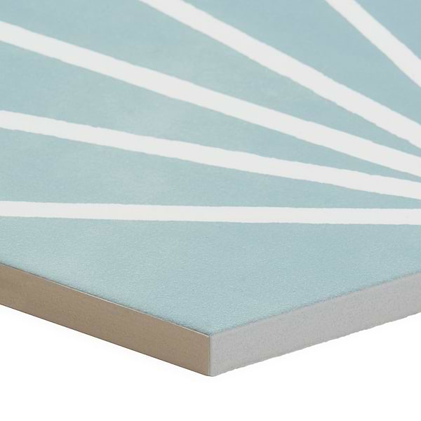 HexArt Deco Turquoise 8" Hexagon Matte Porcelain Tile