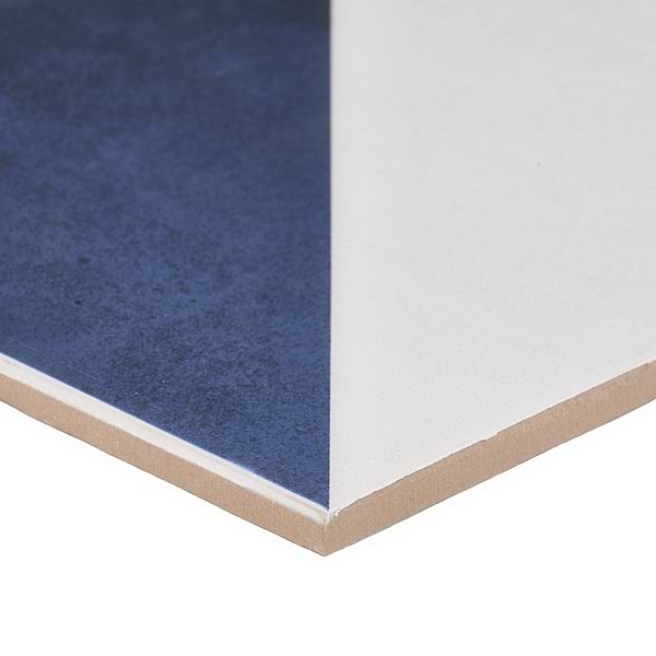 Art Geo Cement Dos Blue by Elizabeth Sutton 8x8 Matte Porcelain Tile: Diamond Pattern