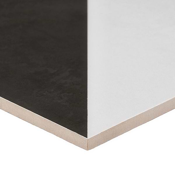 Art Geo by Elizabeth Sutton Dos Triangle Charcoal Black 8x8 Matte Porcelain Tile