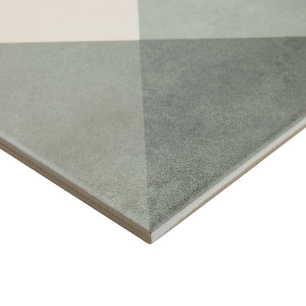 Art Geo by Elizabeth Sutton Deco Plaid Meadow Green 8x8 Matte Porcelain Tile