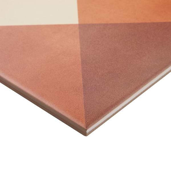 Art Geo by Elizabeth Sutton Deco Plaid Terracotta 8x8 Matte Porcelain Tile