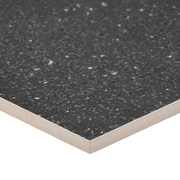 Art Geo by Elizabeth Sutton Terrazzo Charcoal Black 8x8 Matte Porcelain Tile