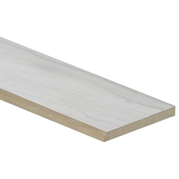 DreamStone Luminus White 3x24 Polished Porcelain Bullnose