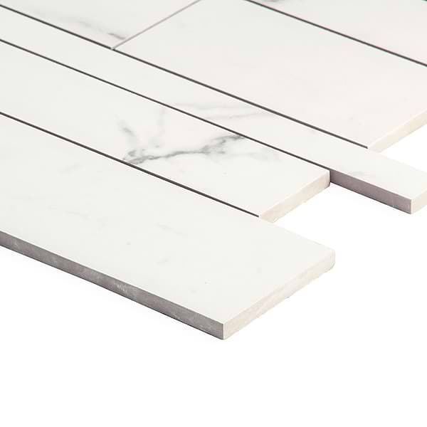 DreamStone Statuario Venato Railroad Polished Porcelain Mosaic