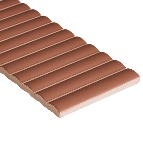 Roller Ribbed Terracotta 4x12 3D Matte Fluted Ceramic Tile
