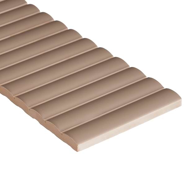 Roller Ribbed Taupe 4x12 3D Matte Fluted Ceramic Tile