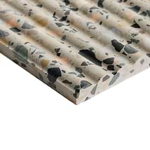 Terrazzo Italy Fluted Cava Terra Beige 12x24 Honed Terrazzo Tile