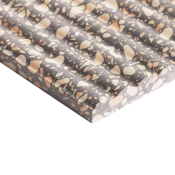 Terrazzo Italy Fluted Dolce Rina Gray 12x24 Honed Terrazzo Tile