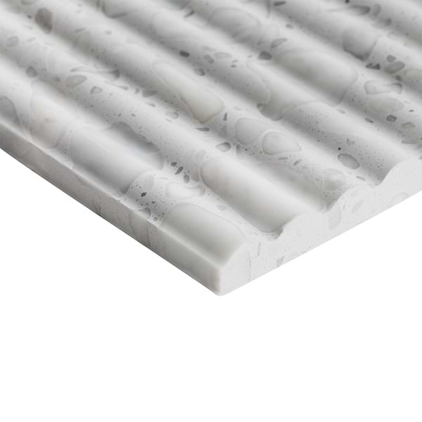 Terrazzo Italy Fluted Sacra Bianco White 12x24 Terrazzo Tile
