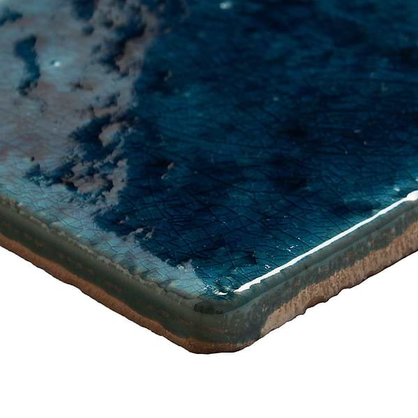 Breeze Ocean Blue 5" Square Crackled Glossy Porcelain Tile