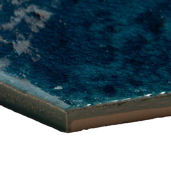 Breeze Ocean Blue 4.5" Hexagon Crackled Glossy Porcelain Tile