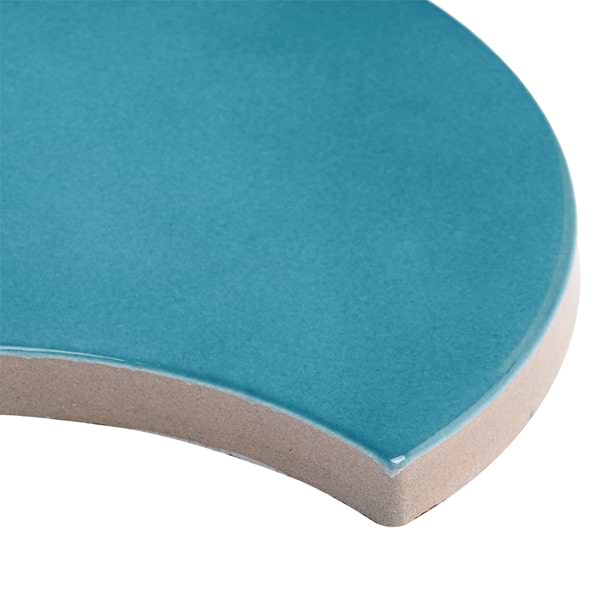 Highwater Teal  Fishscale 2x5 Polished Ceramic Wall Tile