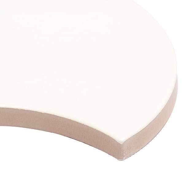 Highwater Rice White 5" Fish Scale Polished Ceramic Wall Tile