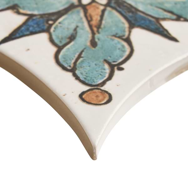 Raval Canyon Terracotta 3x8 Petal and 6x6 Kite with Deco Amelia Multicolor Kite Matte Porcelain Tile