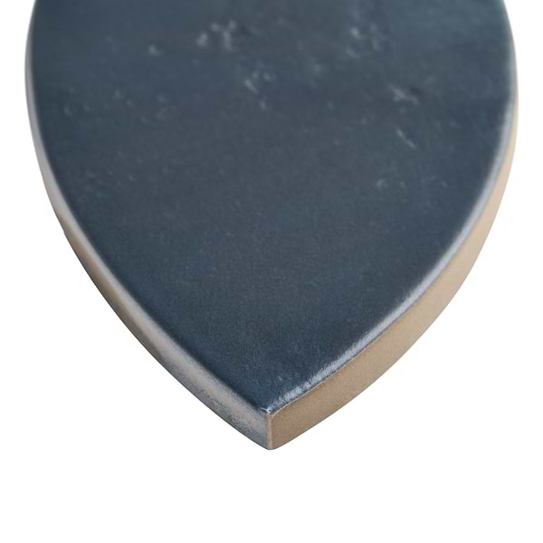 Raval Denim Blue 3x8 Petal and White 6x6 Kite Matte Porcelain Tile