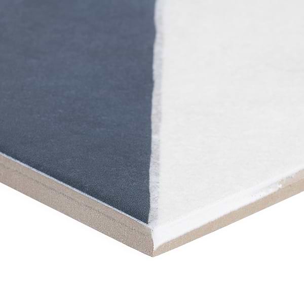 Auteur Diagonals Kaleidoscope Navy Blue 9x9 Matte Porcelain Tile