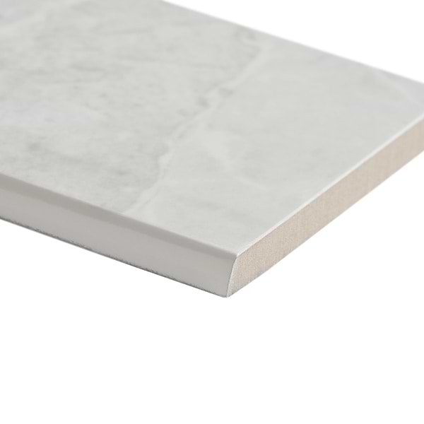 Boscato Cream White 3x24 Marble Look Polished Porcelain Bullnose