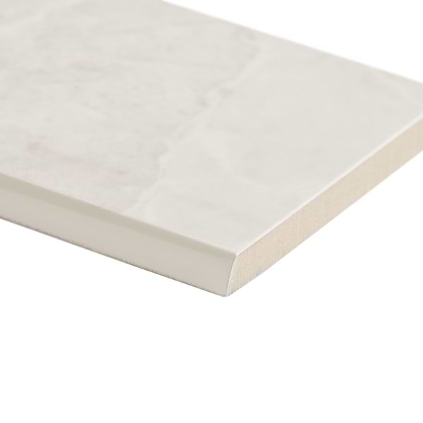 Boscato Cream White 3x24 Marble Look Polished Porcelain Bullnose
