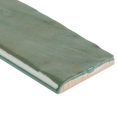 Portmore Green 3x8 Glossy Ceramic Bullnose