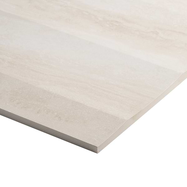 Lumar Waves Travertino Bianco Warm White 24x48 3D Travertine Look Matte Porcelain Tile