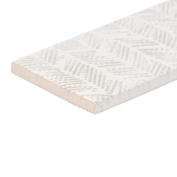 Chance White 2x10 Polished Ceramic Chevron Tile